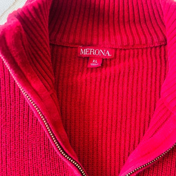 Merona Men's ribbed Red Sweater XL - Picture 2 of 4